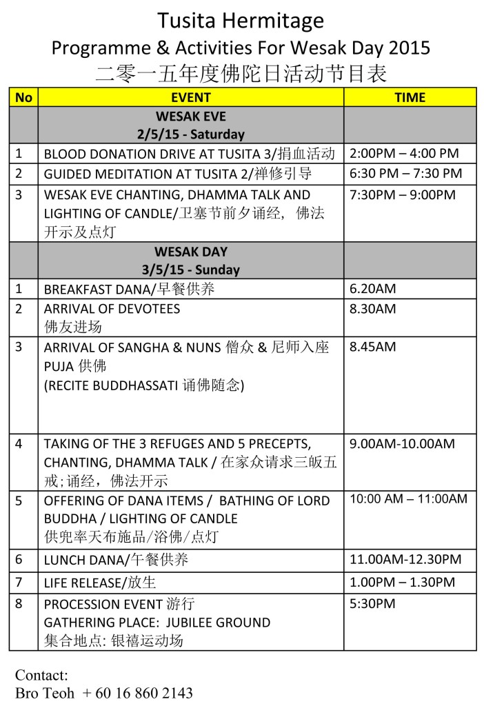2015 Wesak Day Program